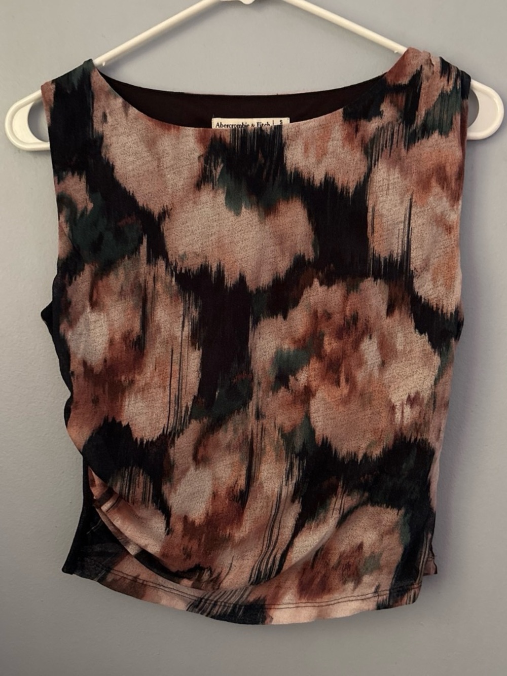 Abercrombie & Fitch Brown and Black Abstract Print Sleeveless Camisole